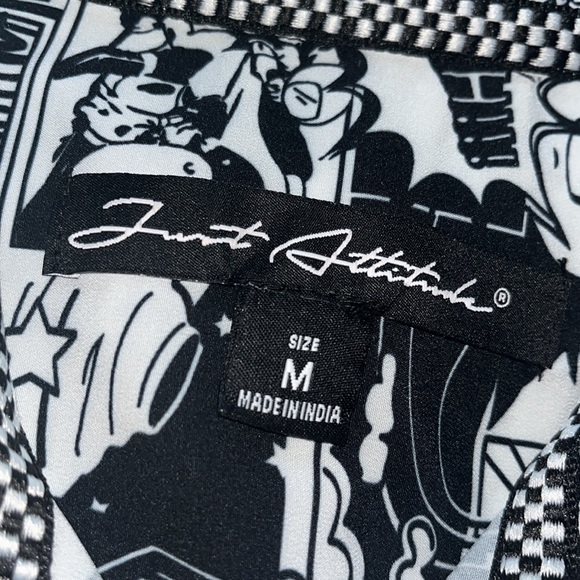 Men’s Just Attitude 90s Style Japanese Anime Button Down Shirt - Picture 4 of 7